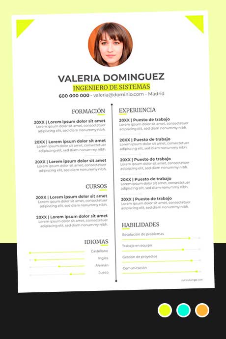 Formato de Currículum Vitae Moderno para Descargar Gratis