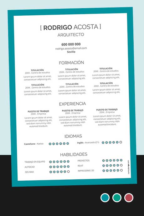 Modelo Currículum Vitae Actual Sin Foto para Descargar Gratis