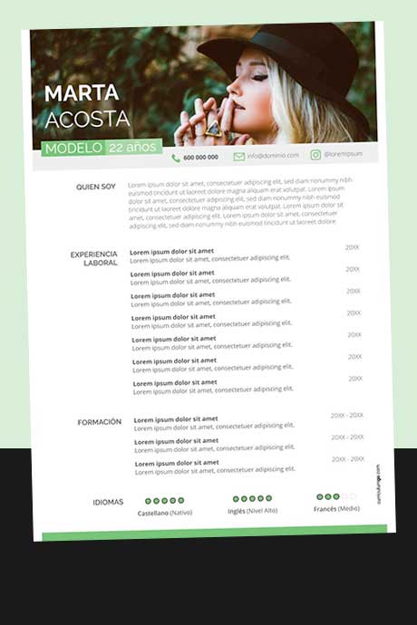 Modelo Plantilla Currículum Vitae Moderno para Descargar Gratis